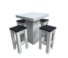 Woodlounge Stehtischset V2 4P. mieten – Stehtisch, Bistrotisch, Hochtisch, Partytisch, Miettisch