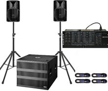 Prof. Musikanlage mit starkem 18" Subwoofer für max. 90 Personen - ideal für Hochzeit und Party