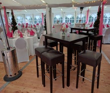 Bartisch & Barhocker/ Lederhocker in braun - stilvoll - bequem - Event - Party