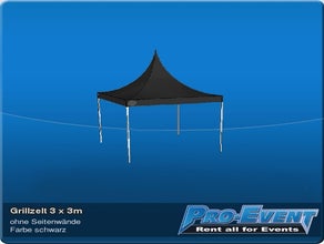 Grillzelt 3 x 3m Cateringzelt Faltzelt schwarz