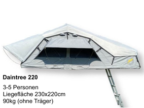 Dachzelt mieten für bis zu 5 Personen