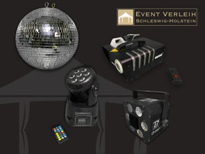 Verschiedene Lichteffekte Nebelmaschinen Diskokugeln Moving Heads LED Beleuchtung Party Lichter Beleuchtung