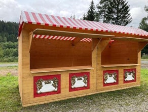 Verkaufshütte, Doppelbude z.B. für den Weihnachtsmarkt, Marktstand, Bude, Weihnachtsmarktbude, Verkaufsstand,Teststation, Testbude, Corona