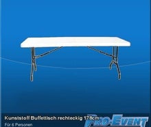 Kunststoff Buffettisch rechteckig 178cm