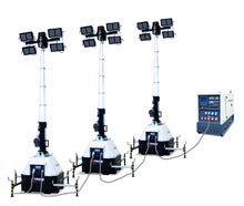 Mobiler Flutlichtmast  - Lichtmast - Lichtgiraffe - Notbeleuchtung  4x320 Watt LED  Beleuchtungsfläche 5000 qm²,  Lichtpunkthöhe 9 Meter