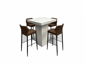 Woodlounge Stehtischset Cognac 4P. mieten – Stehtisch, Bistrotisch, Hochtisch, Partytisch, Miettisch