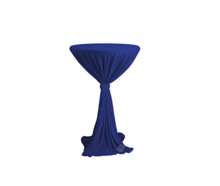 Wurfhusse mit Schleife blau mieten – Stehtisch, Bistrotisch, Hochtisch, Partytisch, Miettisch
