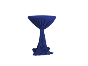 Wurfhusse mit Schleife blau mieten – Stehtisch, Bistrotisch, Hochtisch, Partytisch, Miettisch