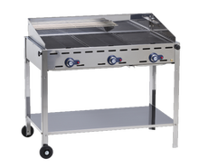 Gasgill, 3 Brenner mit Gestell, rollbar