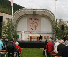 Bühnendach Rundbogenüberdachung für Bühne 6x4m oder 6x5m ca. 4m hoch inkl. Planen und Gaze