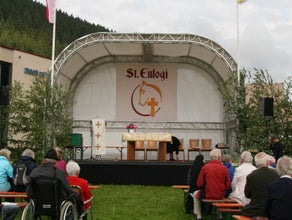 Bühnendach Rundbogenüberdachung für Bühne 6x4m oder 6x5m ca. 4m hoch inkl. Planen und Gaze