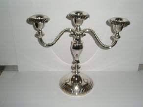Kerzenleuchter, 3-armig - versilbert ca 19 cm