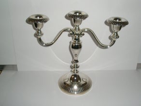 Kerzenleuchter, 3-armig - versilbert ca 19 cm