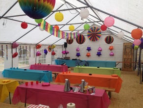 Pavillon, Partyzelt, Zelt 6x12 m mit Zeltboden und Heizstrahlern