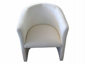 Cocktailsessel Leder weiß