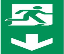 Fahne Notausgang / Wegweiser / Beschilderung