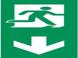 Fahne Notausgang / Wegweiser / Beschilderung