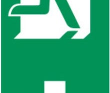 Fahne Notausgang / Wegweiser / Beschilderung