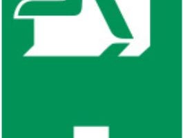 Fahne Notausgang / Wegweiser / Beschilderung