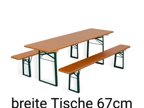 Bierzeltgarnitur / Biergarnitur breite Tische 67cm Brauereiqualität