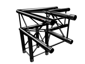 Naxpro-Truss FD 24 C30 90° 3 Weg Winkel RAL9005 - Seidenmatt