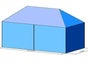 Partyzelt / Pavillion 600x300 cm (335 cm hoch) blau - hochstabiles Stahlrohrgestell mit Scherenmechanik - super schnell aufgebaut (Zelt) - Galerie - Bild 4