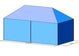 Partyzelt / Pavillion 600x300 cm (335 cm hoch) blau - hochstabiles Stahlrohrgestell mit Scherenmechanik - super schnell aufgebaut (Zelt)
