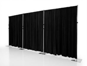 Pipe & Drape System mieten – Mobiles Vorhangsystem & Raumtrenner (3x3m) für Events