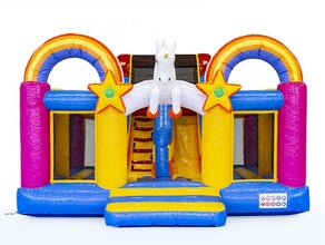 Hüpfburg Slidebox Einhorn