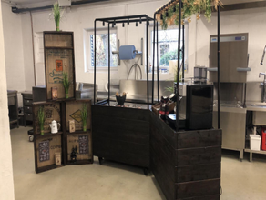 Kaffeebar industrial mieten – Bartheke, Mobile Bar, Ausschanktheke, Eventtheke