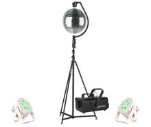 Lichtset C LED Lichtanlage Spiegelkugel Discokugel Lichttechnik Licht Partybeleuchtung Scheinwerfer Nebelmaschine