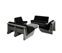 Loungeset Woodlounge Sessel & Sofa 6 Personen, Bauholz, rustikale Optik, naturbelassene Holzmöbel,