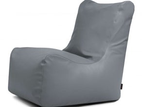 Loungemöbel, Sitzsack für innen/außen – grau, Kunstleder