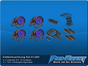Zeltbeleuchtung Set 3 LED (je 4 Stück)