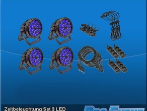 Zeltbeleuchtung Set 3 LED (je 4 Stück)