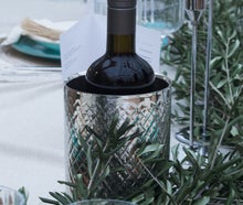 Hochwertiger Flaschenkühler - Silber mit Muster - Edel - Hochzeit & Event- Versand