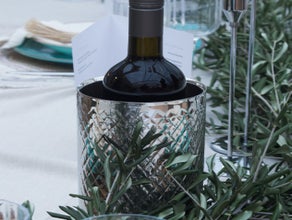 Hochwertiger Flaschenkühler - Silber mit Muster - Edel - Hochzeit & Event- Versand