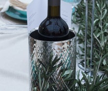 Hochwertiger Flaschenkühler - Silber mit Muster - Edel - Hochzeit & Event- Versand