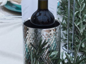 Hochwertiger Flaschenkühler - Silber mit Muster - Edel - Hochzeit & Event- Versand
