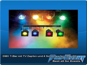 DMX T-Bar mit TV Zapfen und 4 Scheinwerfern (Par 56)