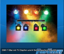 DMX T-Bar mit TV Zapfen und 4 Scheinwerfern (Par 56)