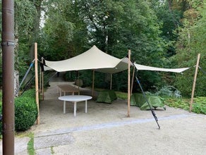 zelt gross stehen Peirhw Tunnelzelt für 4 Personen, Tipi-Zelt Groß Campingzelt mit Schlafkabine, 3000 mm wasserdichtes Familienzelt, Hauszelt mit 3 Eingängen, Glamping-Zelt mit abnehmbarem Zeltboden Sport & Freizeit wk_booking Color:Charcoal/Magenta Markise OMNISTOR 5003, Auszug