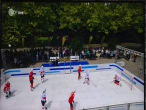 100qm mobile Eisfläche, Eishockeyfläche, Kunsteisbahn, Kunststoffeisbahn, Eisbahn mieten
