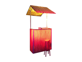 Bambus-Theke Klein mit Dach Theke Strandbar Beachbar Cocktailbar