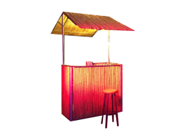 Bambus-Theke Klein mit Dach Theke Strandbar Beachbar Cocktailbar
