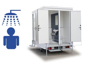 VIP Duschanhänger mit 2 Duschen und 2 Toiletten