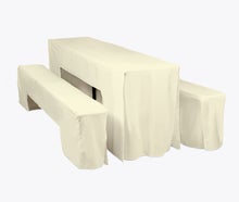 Festzeltgarnitur-Hussen für Bierzeltgarnitur 50cm Breite AMY creme