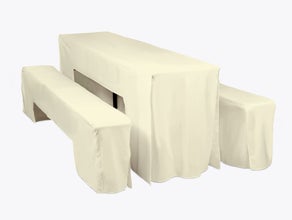 Festzeltgarnitur-Hussen für Bierzeltgarnitur 50cm Breite AMY creme
