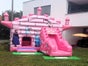 Profi Hüpfburg Springburg rosa Prinzessin Schloss Märchenschloss mit Rutsche und Sonnendach leihen mieten - Galerie - Bild 2