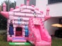 Profi Hüpfburg Springburg rosa Prinzessin Schloss Märchenschloss mit Rutsche und Sonnendach leihen mieten - Galerie - Bild 2